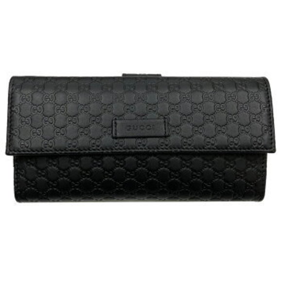 Gucci Wallet Long Micro Guccissima Leather Black - Picture 1 of 4